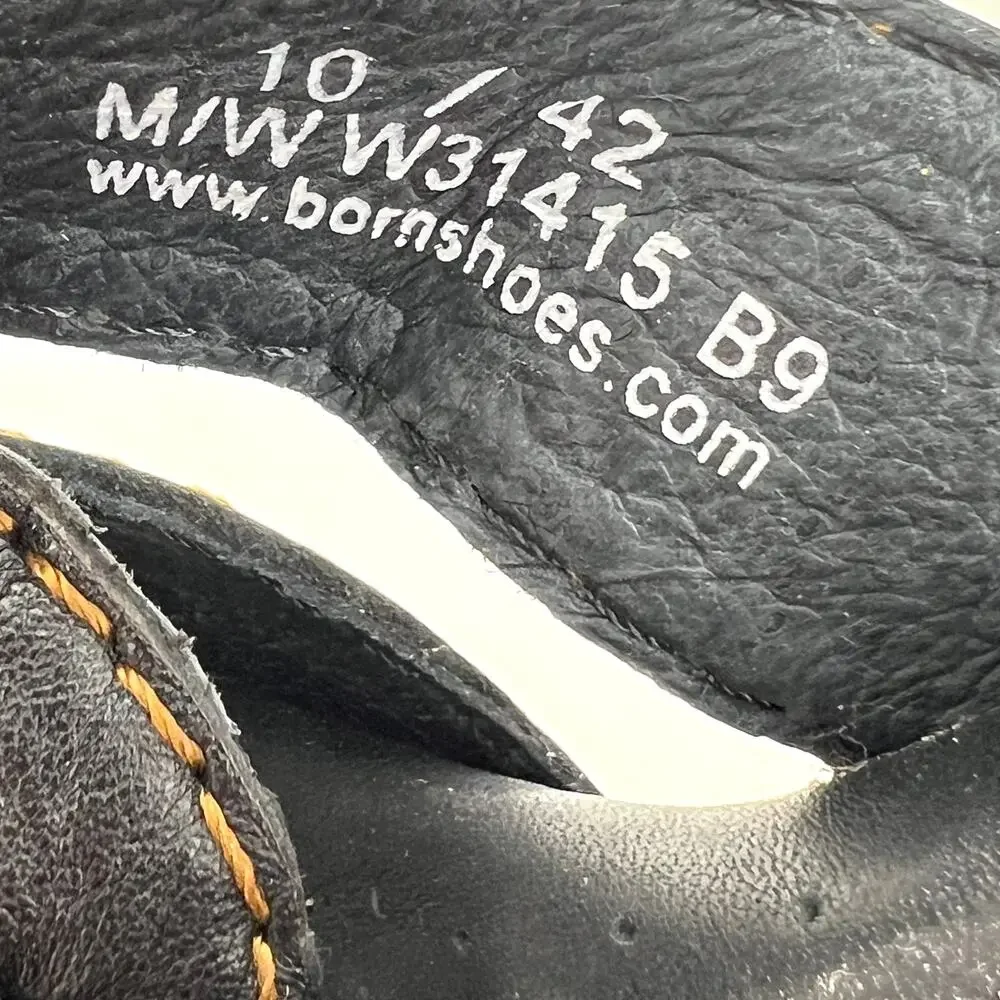 Born Lucia Soft Black Leather Heels Size 10